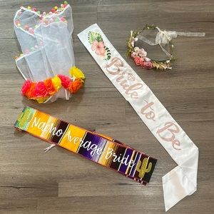 Bridal accessories for shower or bachelorette